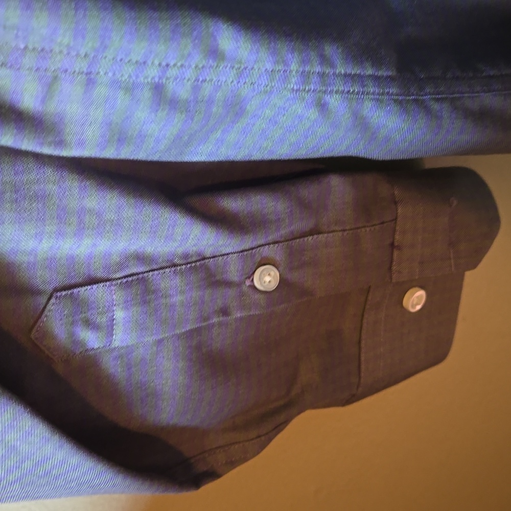 Men's Blue Button-Up Shirt - Picture 4 of 6